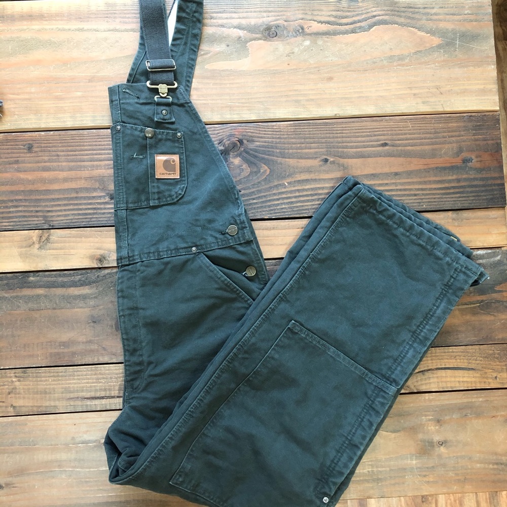 Men's Army Green Carhartt Overalls 34x30